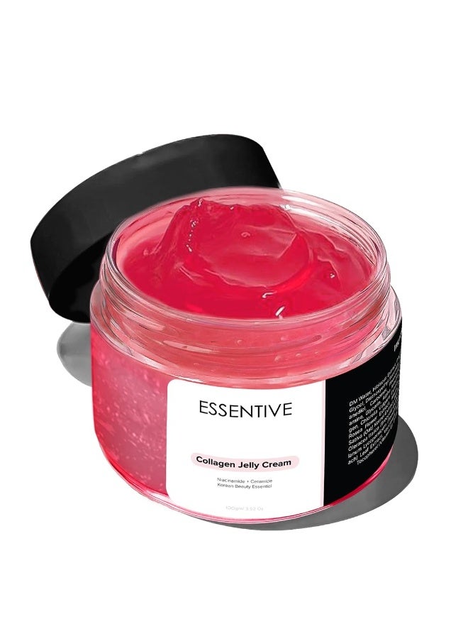 Essentive Collagen Jelly Cream – Niacinamide + Freeze-Dried Hydrolyzed Collagen – 24Hr Deep Hydration, Glow & Firming – Improves Skin Barrier, Brightens & Lifts – Anti-Aging Korean Skincare for All Skin Types - Image 1