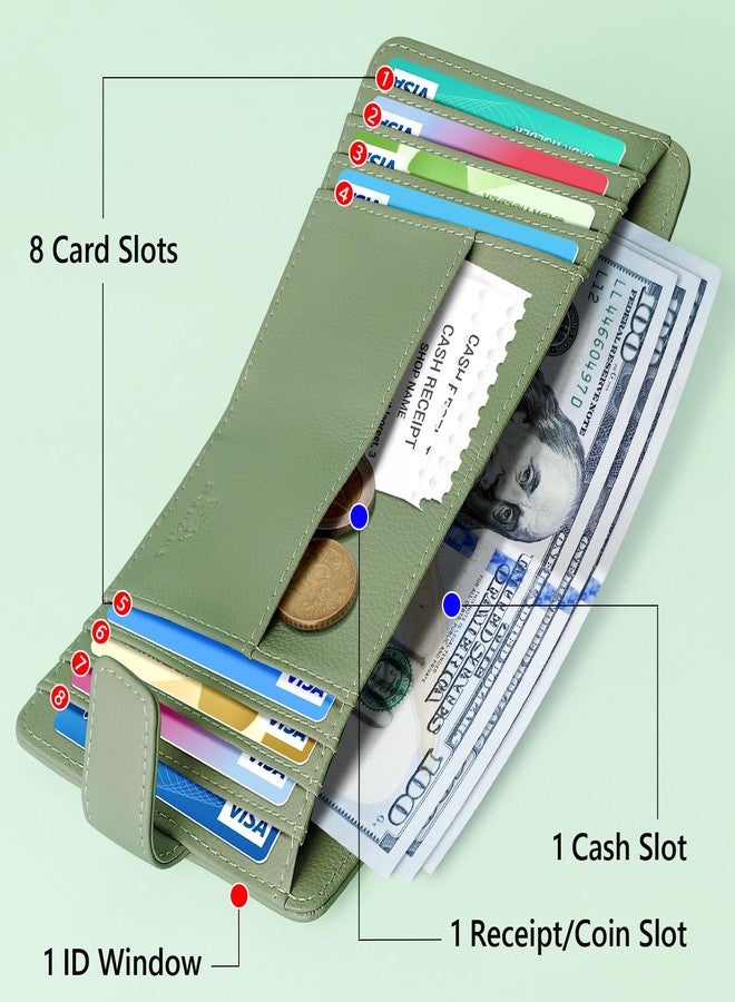 FurArt محفظة FurArt ثنائية الطي للنساء، مزودة بـ 9 فتحات، وتقنية حجب RFID، ونافذة لعرض الهوية، وحامل بطاقات صغير الحجم. - Image 2
