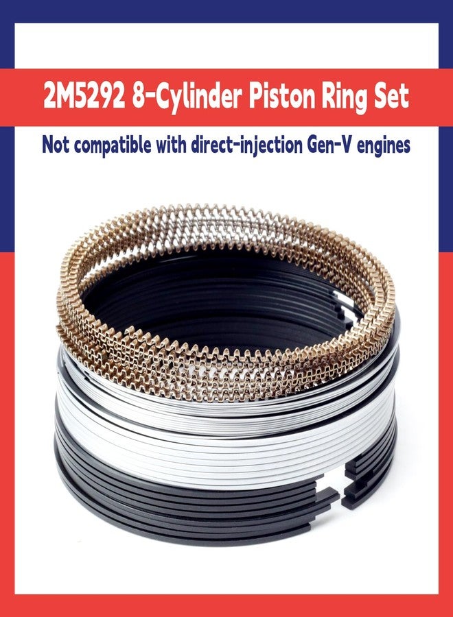 Dusledel 2M5292 8-Cylinder Piston Ring Set Replacement for GM 6.2L LS3 L94 L9H L99 for Escalade for Corvette for Silverado for Camaro for Pontiac for 4.065" Diameter Bores - Image 2