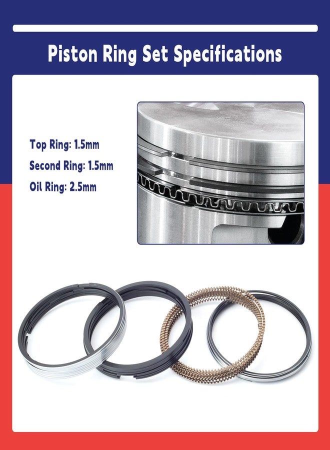 Dusledel 2M5292 8-Cylinder Piston Ring Set Replacement for GM 6.2L LS3 L94 L9H L99 for Escalade for Corvette for Silverado for Camaro for Pontiac for 4.065" Diameter Bores - Image 5