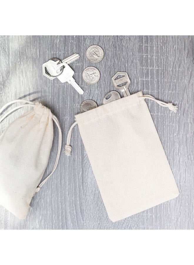 Dr 100 Percent Cotton Muslin awstring Bags 6/12/24 Pack For Storage Pantry Gifts Shoes, Beige, 6 x 8 inch - 12 pack, Casual - Image 4