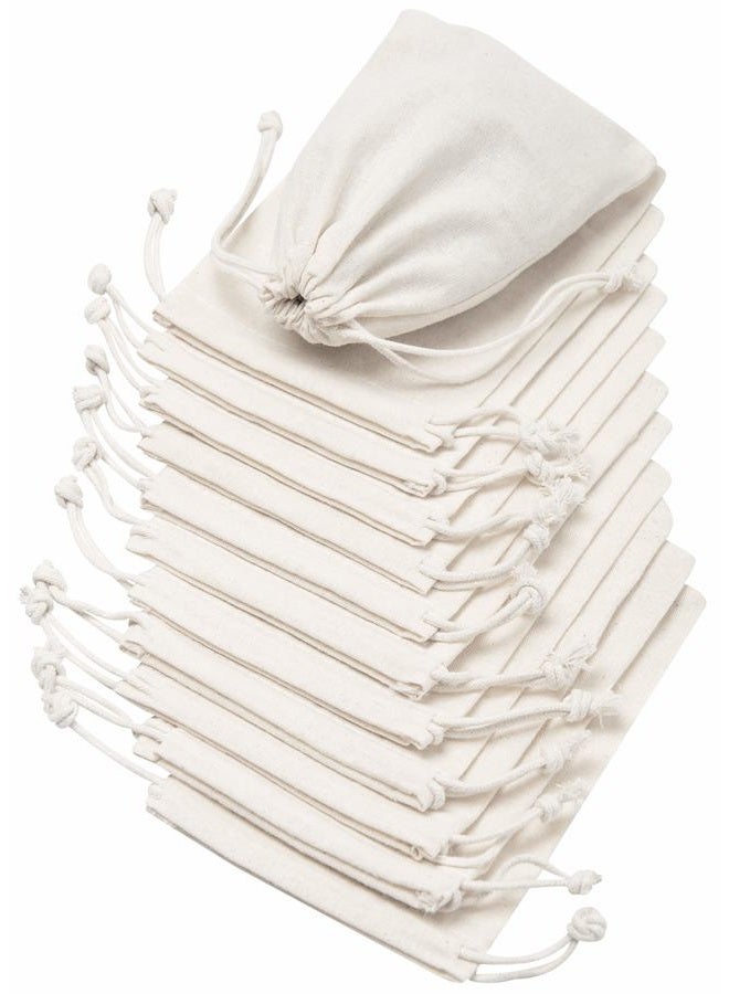 Dr 100 Percent Cotton Muslin awstring Bags 6/12/24 Pack For Storage Pantry Gifts Shoes, Beige, 6 x 8 inch - 12 pack, Casual - Image 1