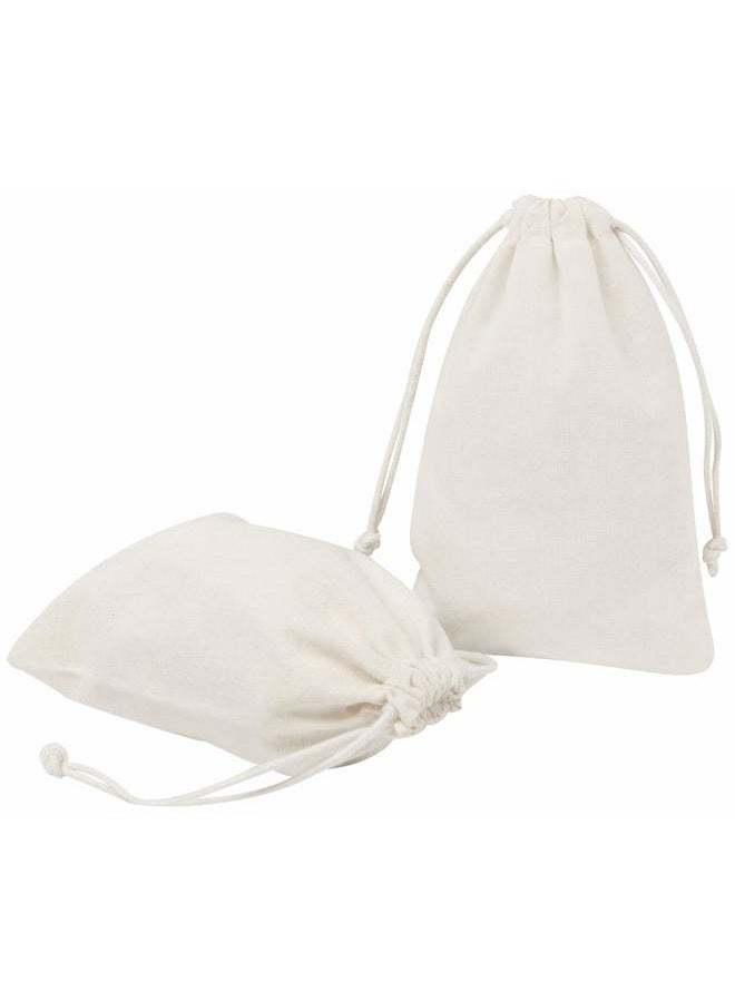 Dr 100 Percent Cotton Muslin awstring Bags 6/12/24 Pack For Storage Pantry Gifts Shoes, Beige, 6 x 8 inch - 12 pack, Casual - Image 5