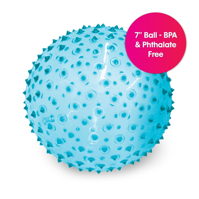Edushape Sensory Ball for Baby - 7â€ Transparent Trendy Color Baby Ball that Helps Enhance Gross Motor Skills for Kids Aged 6 Months & Up - Pack of 1 Vibrant Colorful and Unique Textured Ball for Baby - Image 3