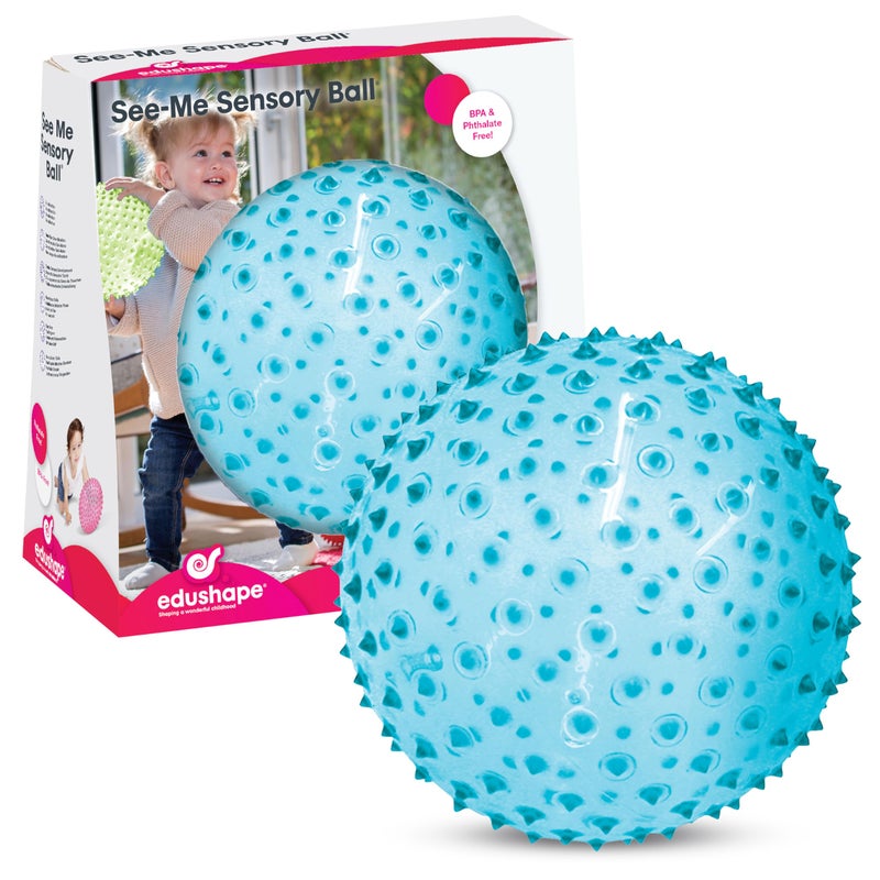 Edushape Sensory Ball for Baby - 7â€ Transparent Trendy Color Baby Ball that Helps Enhance Gross Motor Skills for Kids Aged 6 Months & Up - Pack of 1 Vibrant Colorful and Unique Textured Ball for Baby - Image 2