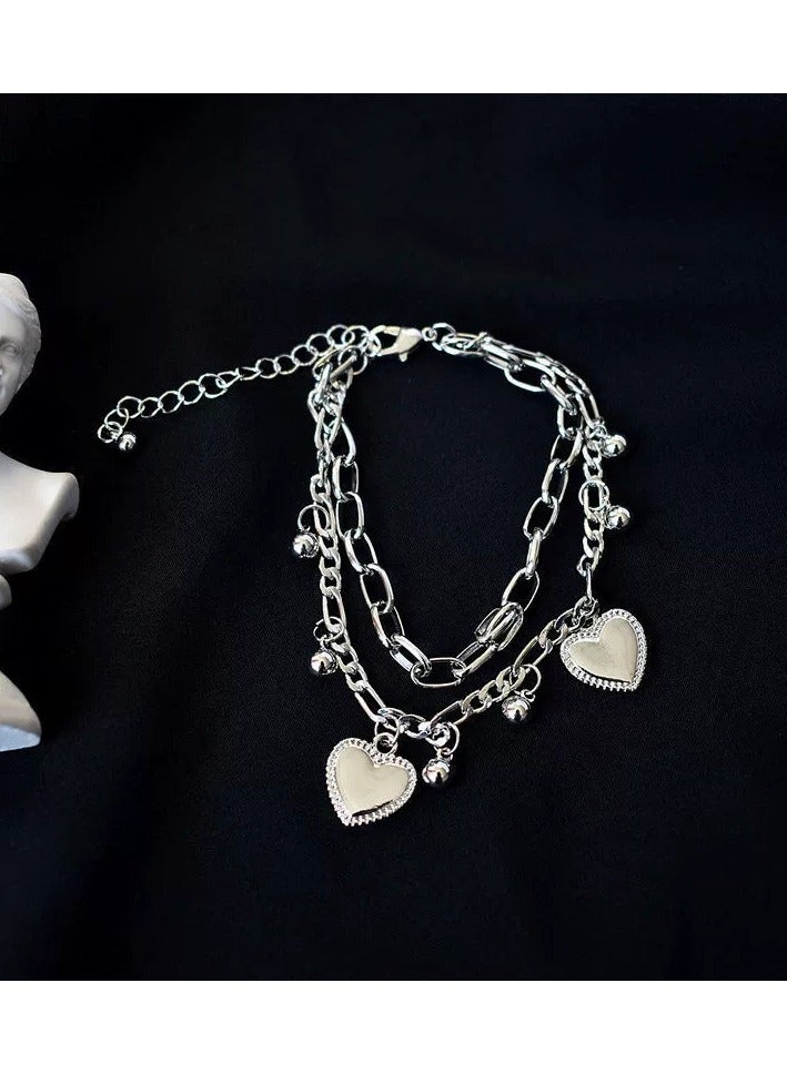 Goolsky Couple Heart Bracelet – Double-Layer Vintage Romance Korean Style Bracelet for Women & Girls  - Image 4