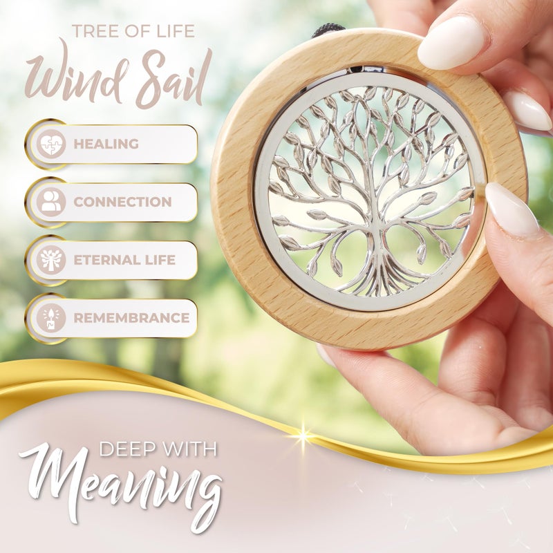 Spiritwind Tree of Life Memorial Wind Chimes for Loss of Loved One - Beautifully Packaged Memory Tree Windchimes in Memory of a Loved One - Sympathy Wind Chimes with Sympathy Card & Floral Keepsake (32" Size) - Image 3