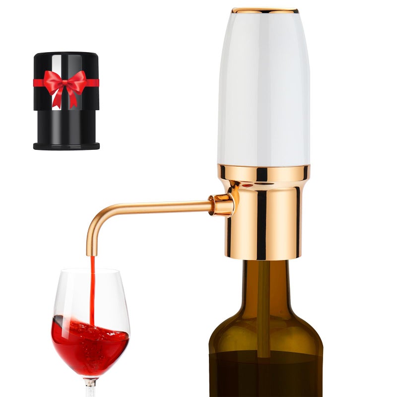 BLUBYEES Electric Wine Aerator Pourer with Stopper Automatic Wine Bottle Dispenser Machine with USB Rechargeable and MultiSmart Wine Decanter Best Wine Gifts for Wine Lovers