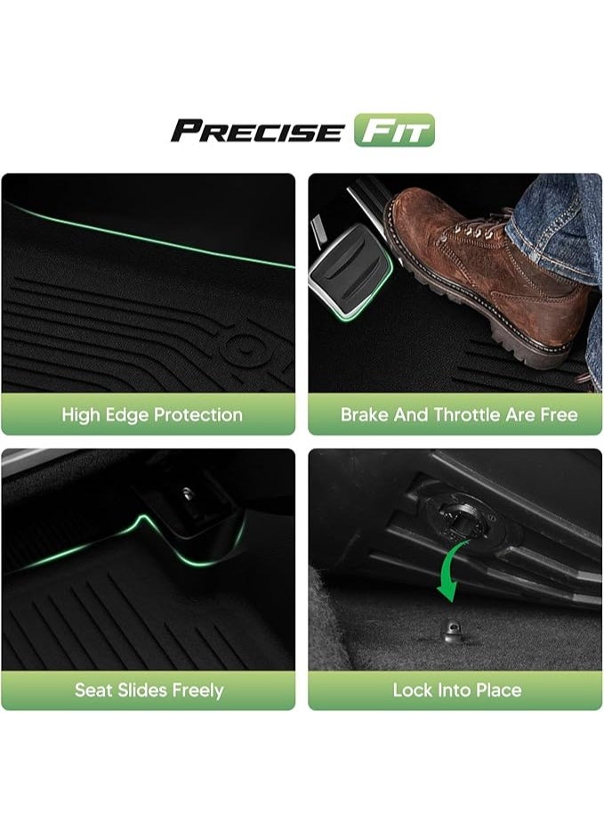 Complete car floor mat set with trunk mat, made of water-resistant and anti-slip TPE material, providing comprehensive floor protection. - Image 2