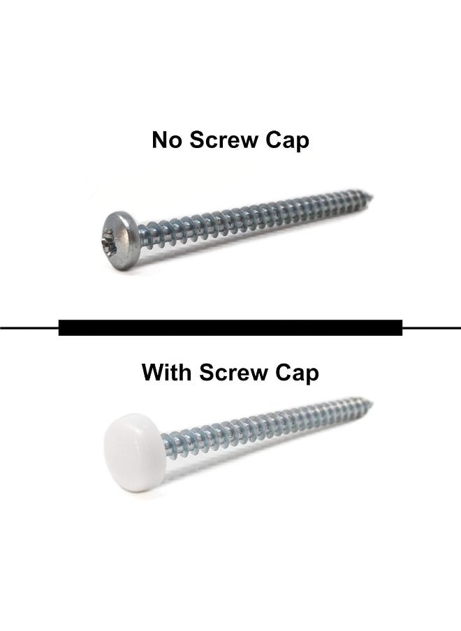 Biella 50Pcs Push-On Screw Cover Caps For Domed, Round And Pan Head Screws Switch Socket-White  - Image 2