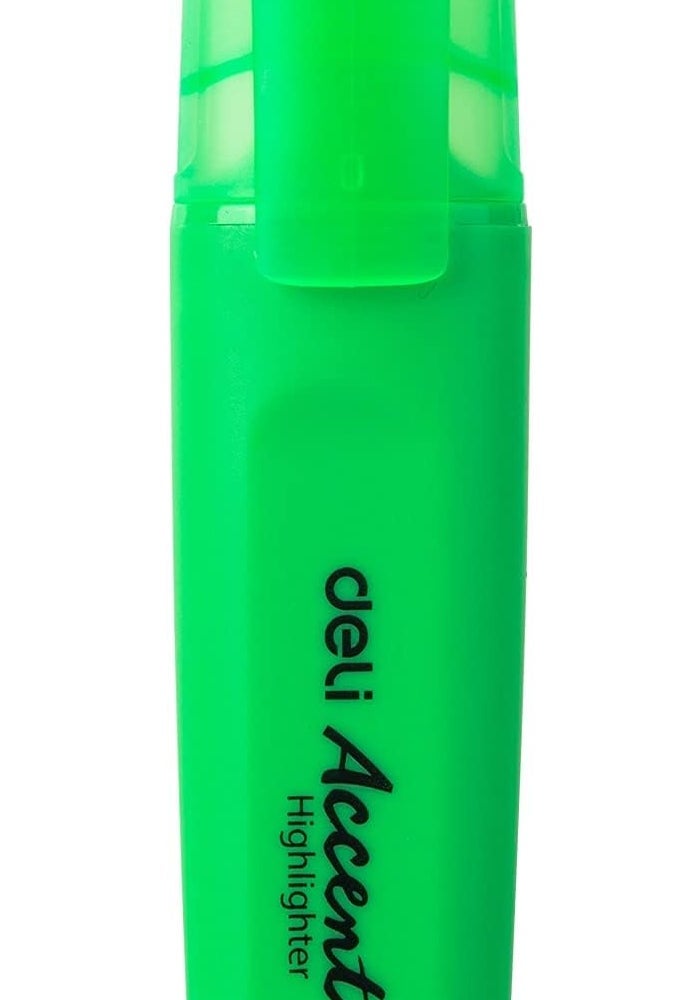 Deli 1-5 mm Chisel Tip Highlighter Pen, Green - Image 2