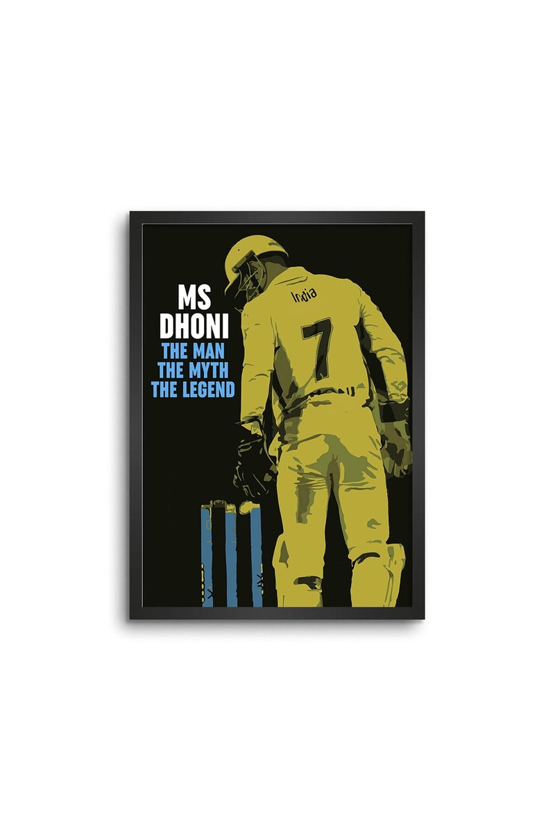 LAMRON MS Dhoni The Man Framed Wall Art Poster - Image 1