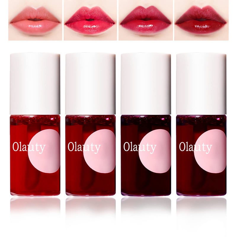 4 Colors Lip Tint Stain Set Watery Lip Tint Mini Liquid Matte Lipstick Lip Stain Long Lasting Waterproof Korean Lip Gloss Moisturizing Natural MultiUse Lip and Cheek Tint Lightweight Nonsticky