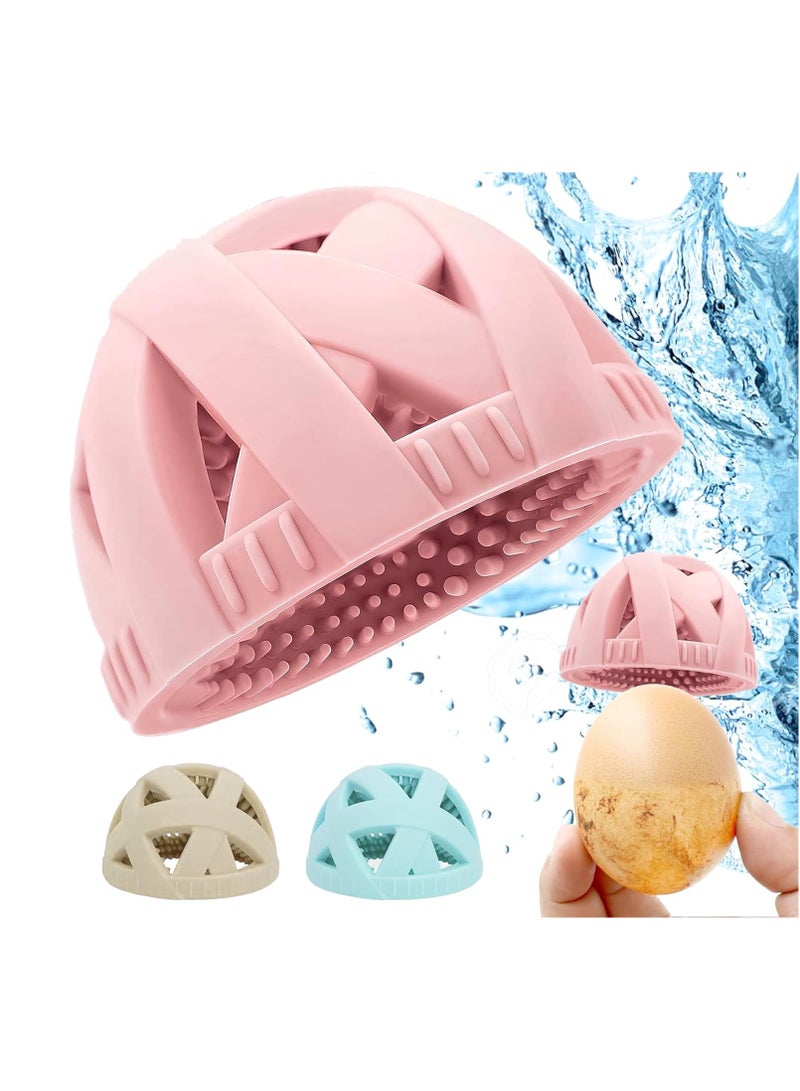 Fresh Egg Washer, Reusable Silicone Cleaner and Kitchen Brush Tools - Egg Brush for Cleaning Fresh Eggs, Fresh Egg Cleaner (Pink)  - Image 1