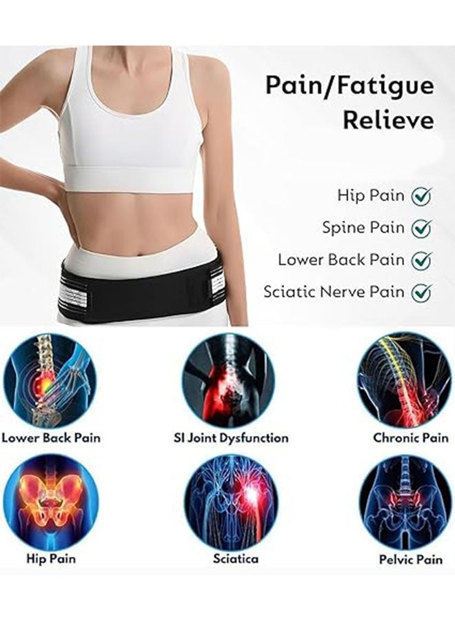 Sacroiliac Si Joint Hip Belt Lower Back Support Brace for Men and Women, Alleviates Sciatic, Pelvic, Lower Back, Leg and Sacral Nerve Pain Caused, Black - Image 2