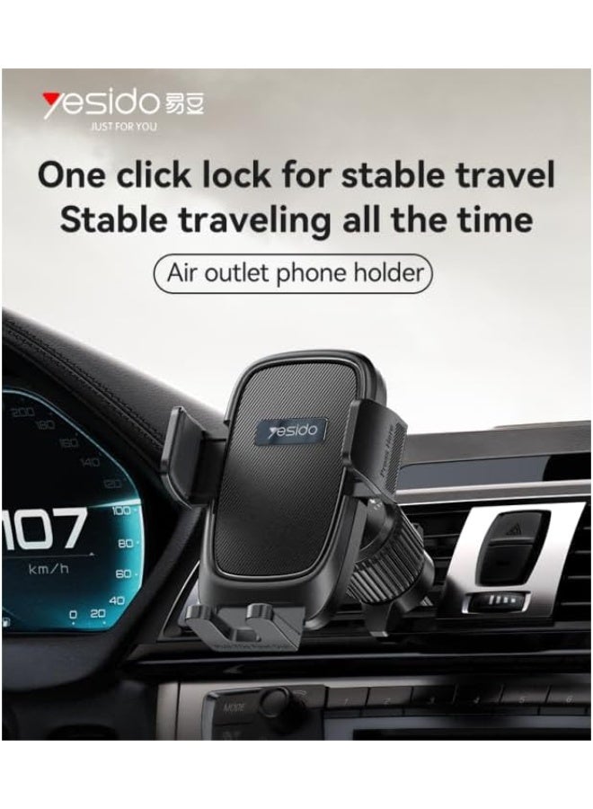 The C241 Smart Car Phone Holder for Air Vent Mounting – 360° Flexible Rotation and Stable Protection While Driving – Compatible with Phones from 4.7 to 7.2 inches – Easy to Install and Use Without Tools - Image 5