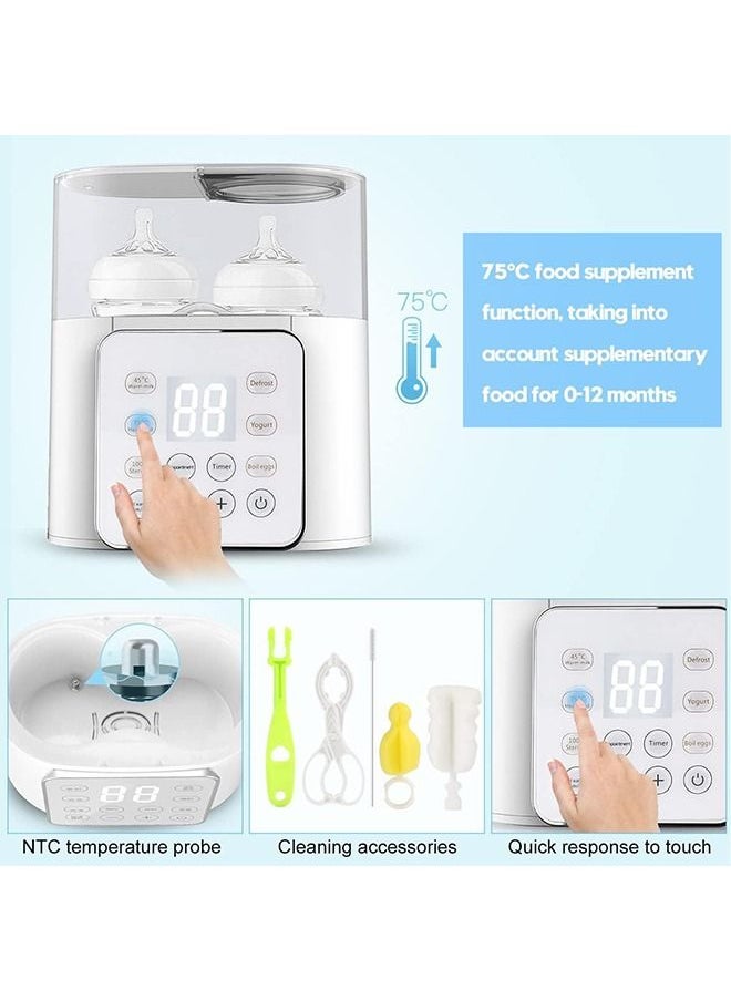 Arabest - Baby Bottle Warmer and Breast Milk Warmer, 6-in-1 Multifuntion Fast Baby Food Heater & Defrost Warmer with Timer for Twins, LCD Display Accurate Temperature Adjustment, 24H Constant Mode (White) - Image 1
