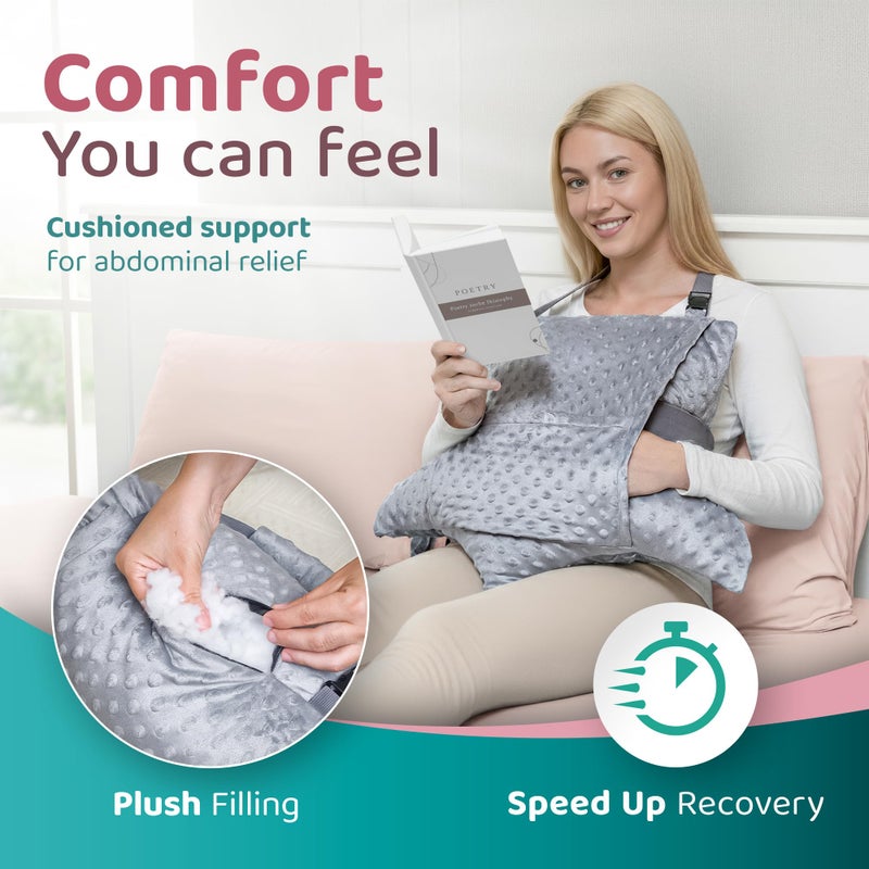 Zomaple Recovery Hysterectomy Pillow with Strap, Gel Pack & Lumbar Support â€“ Post Abdominal Surgery Must Haves â€“ Ideal for C-Section, Laparoscopic & Hernia Healing Comfort - Image 3