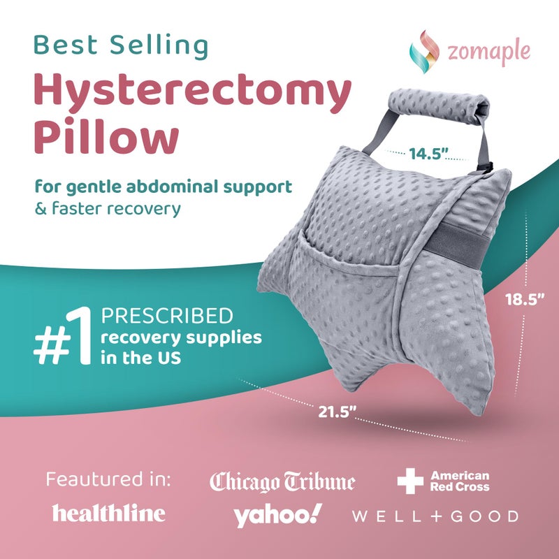 Zomaple Recovery Hysterectomy Pillow with Strap, Gel Pack & Lumbar Support â€“ Post Abdominal Surgery Must Haves â€“ Ideal for C-Section, Laparoscopic & Hernia Healing Comfort - Image 2