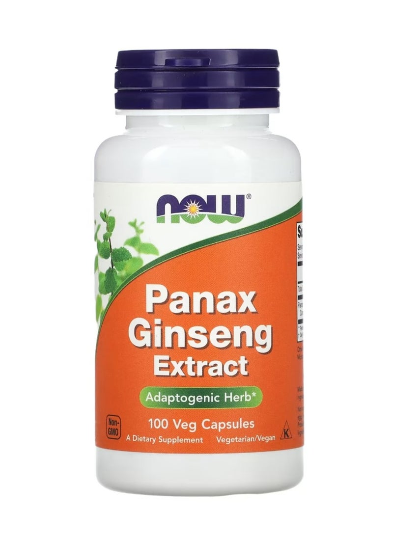 now Panax Ginseng Extract 100 Vegetarian Capsules - Image 1