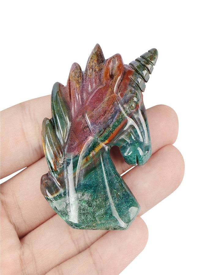 Artistone 2" Unicorn Crystal Gemstone Statue Figurine Sculpture Collection Hand Carved Reiki Healing Crystal Stone(Ocean Jasper) - Image 5