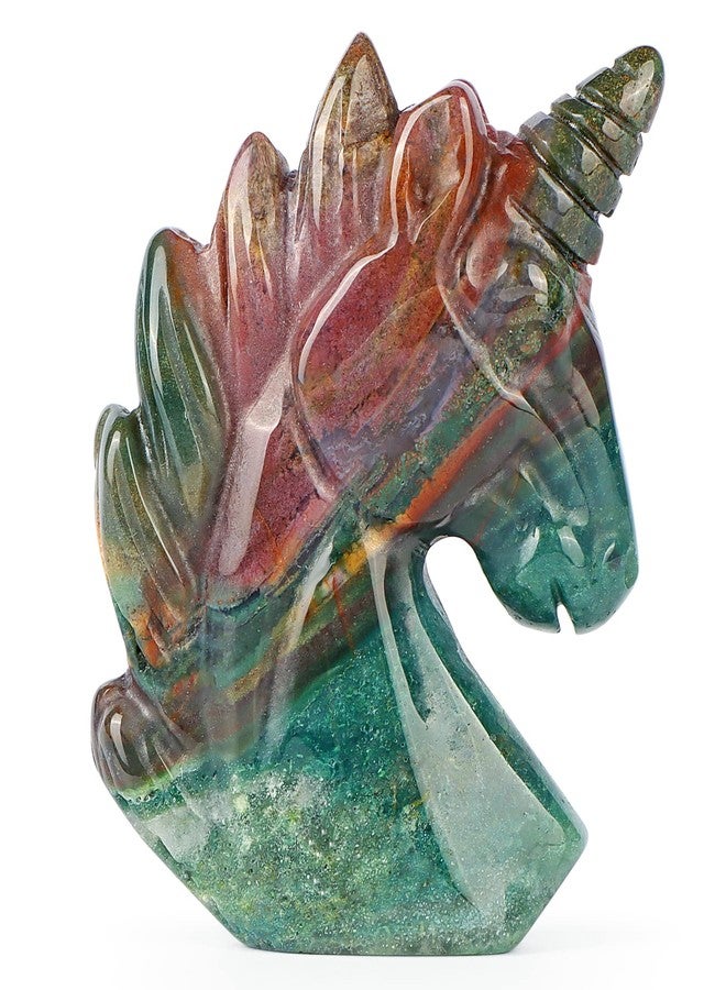 Artistone 2" Unicorn Crystal Gemstone Statue Figurine Sculpture Collection Hand Carved Reiki Healing Crystal Stone(Ocean Jasper) - Image 1