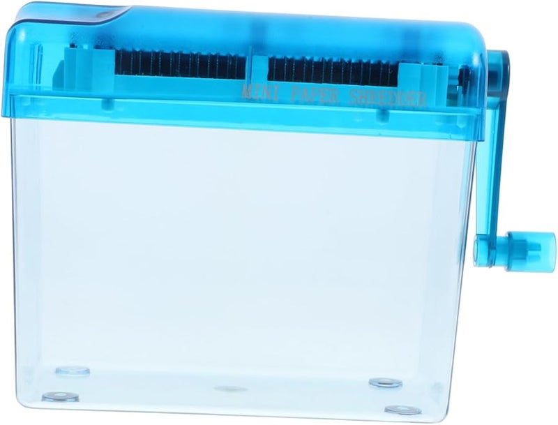 Manual Paper Shredder Portable Handheld Document Cutter for Home Office Efficiently Shreds Bills Receipts Files Compact Blue - Image 1