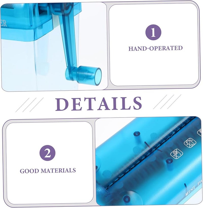 Manual Paper Shredder Portable Handheld Document Cutter for Home Office Efficiently Shreds Bills Receipts Files Compact Blue - Image 2