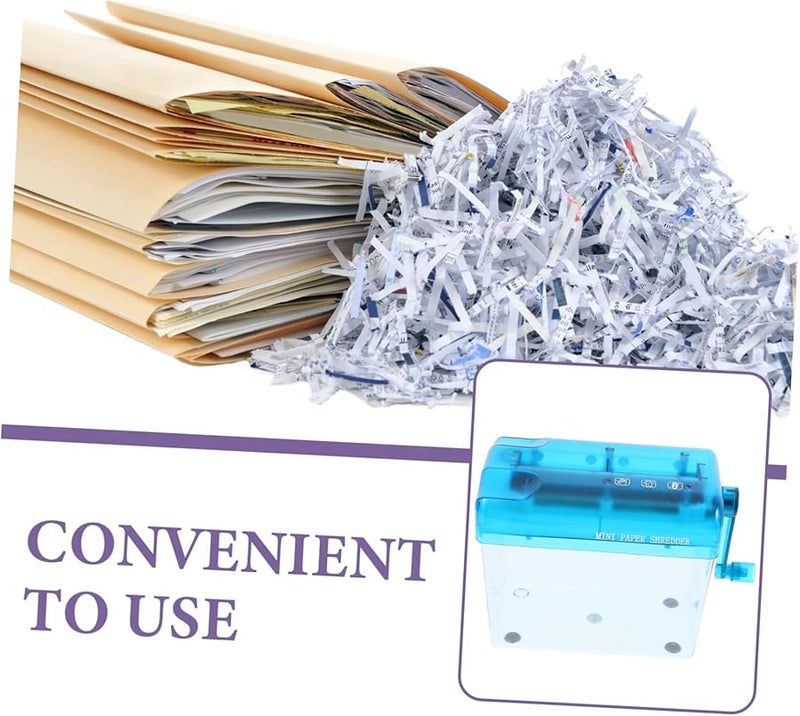 Manual Paper Shredder Portable Handheld Document Cutter for Home Office Efficiently Shreds Bills Receipts Files Compact Blue - Image 3