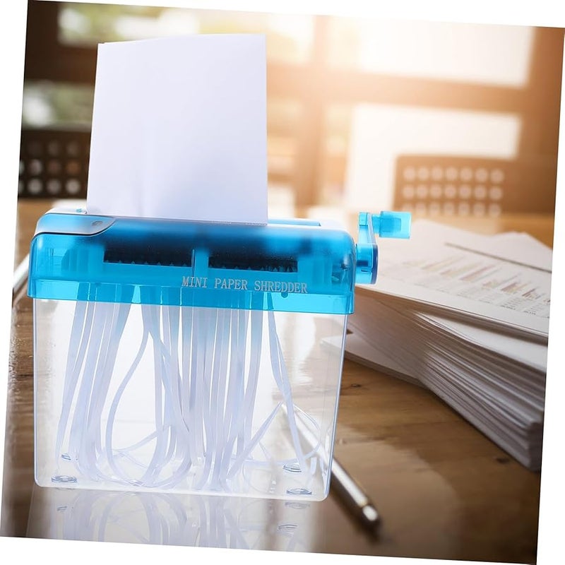 Manual Paper Shredder Portable Handheld Document Cutter for Home Office Efficiently Shreds Bills Receipts Files Compact Blue - Image 5