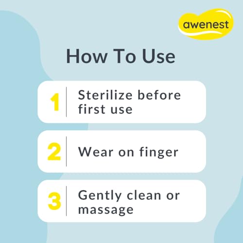 awenest Silicone Baby Finger Toothbrush | BPA-Free Soft Bristles for Gentle Gum Cleaning | 100% Food-Grade Silicone | For Newborns, Infants & Kids | Easy to Use, Hygienic & Safe | Pack of 2 - Image 5