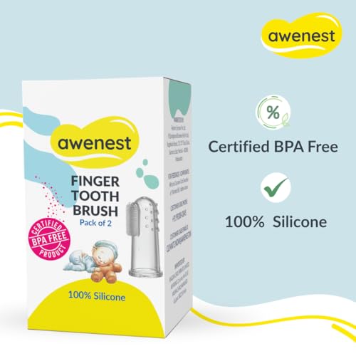awenest Silicone Baby Finger Toothbrush | BPA-Free Soft Bristles for Gentle Gum Cleaning | 100% Food-Grade Silicone | For Newborns, Infants & Kids | Easy to Use, Hygienic & Safe | Pack of 2 - Image 4