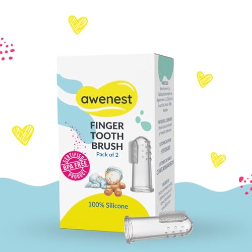awenest Silicone Baby Finger Toothbrush | BPA-Free Soft Bristles for Gentle Gum Cleaning | 100% Food-Grade Silicone | For Newborns, Infants & Kids | Easy to Use, Hygienic & Safe | Pack of 2 - Image 3