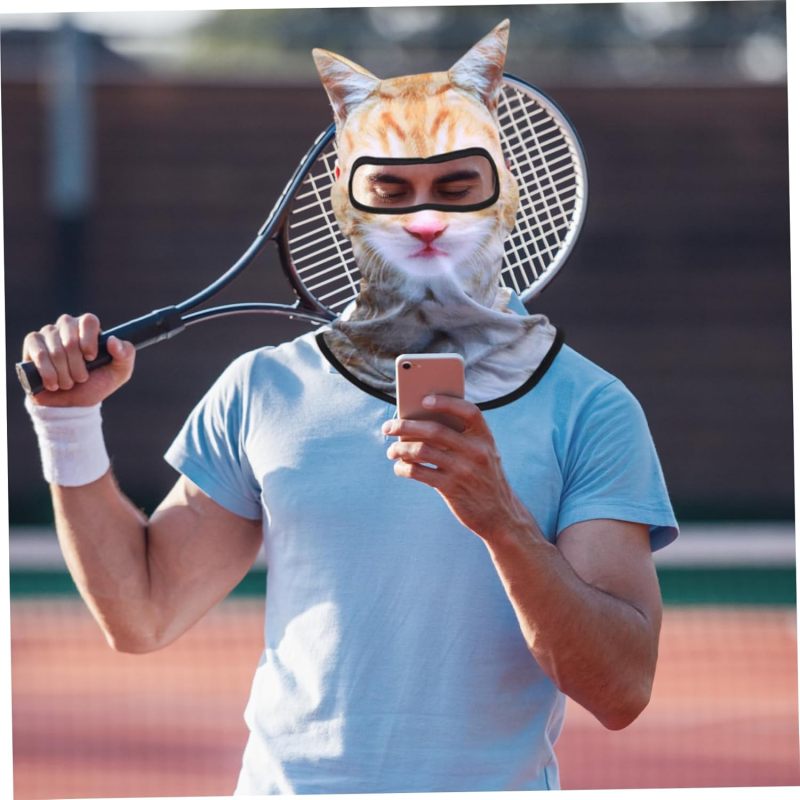 White Cat Balaclava: Full Face Neck Warmth - Windproof Protection Ski Face Mask for Winter Outdoor Skiing Activities - Image 2
