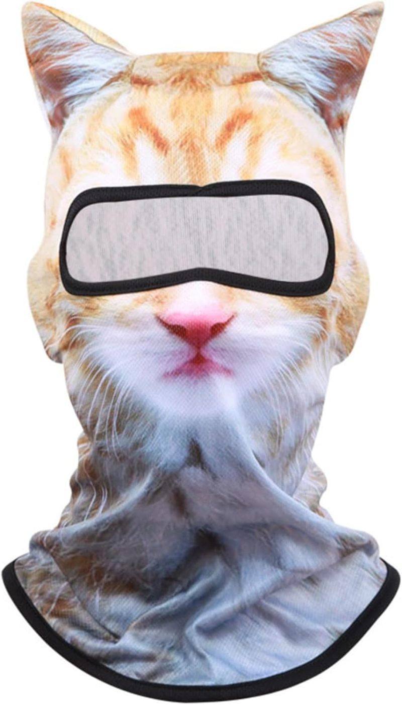 White Cat Balaclava: Full Face Neck Warmth - Windproof Protection Ski Face Mask for Winter Outdoor Skiing Activities - Image 1