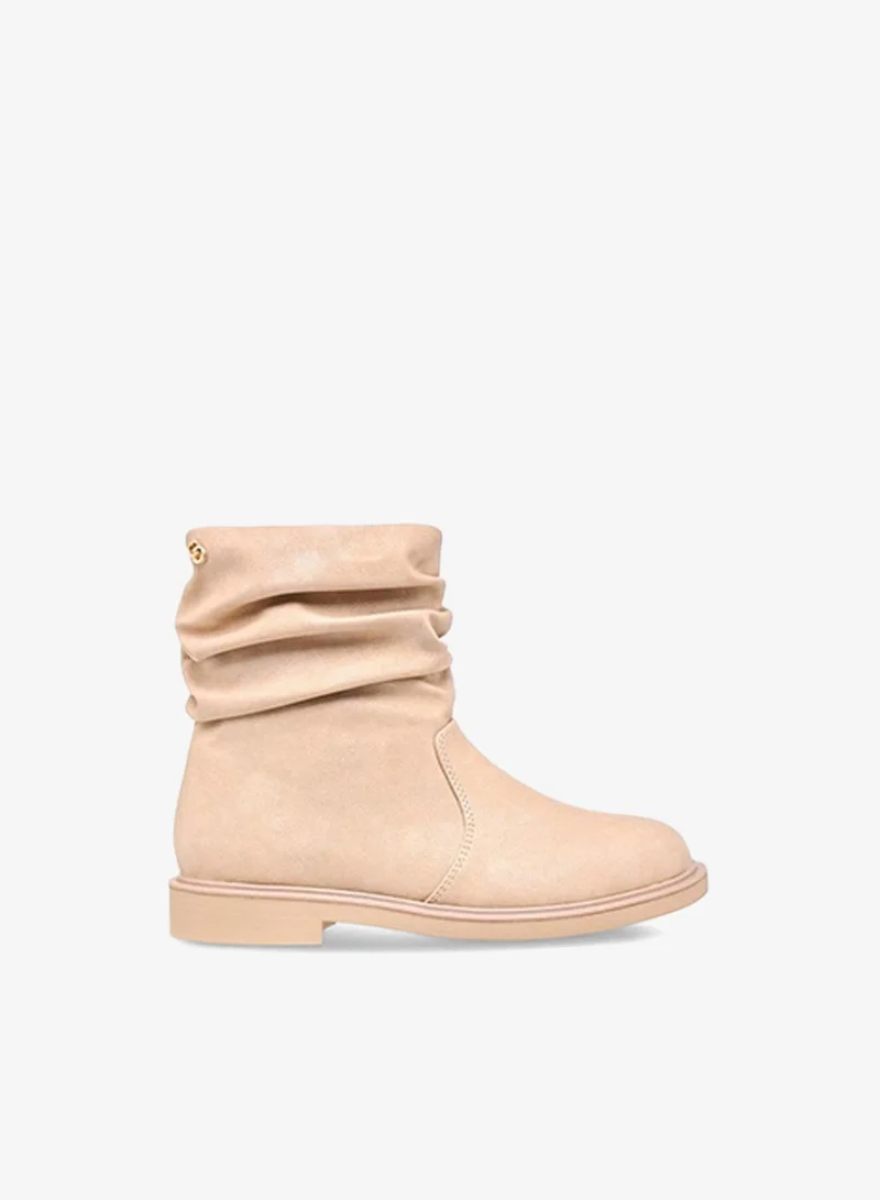 سيليست بوت بناتي بكعب عالٍ بلمسة مكشكشة وسحاب إغلاق