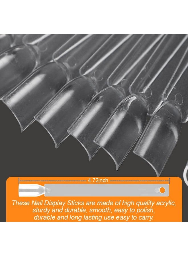 JASSINS JASSINS 50 Pcs Nail Swatch Sticks with Ring and Numbered Tips - Clear Fan-shaped Display for Nail Art Polish Practice - Image 5