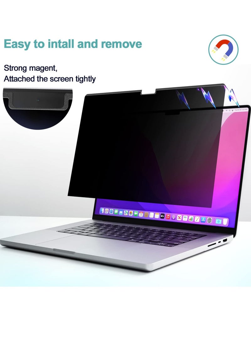 Y&D Magnetic Privacy Screen Filter for Macbook Pro 14 inch 2021 M1 Pro/M1 Max A2442 Removable Easy On/Off Anti Blue Light Glare Laptop Screen Compatible with - Image 4
