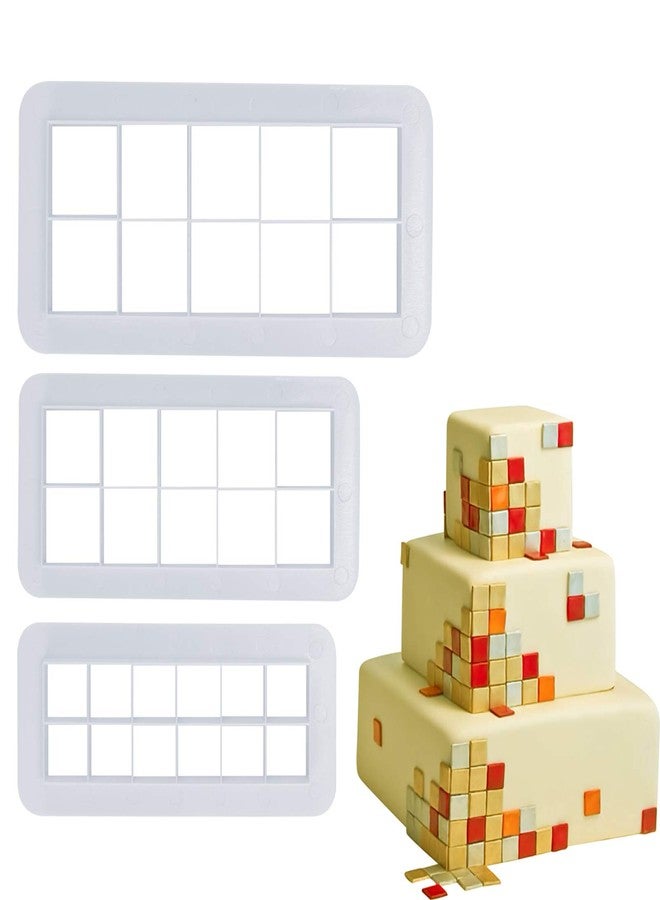 Mity Rain Square Cookie Cutter - Geometric Multicutter-Square Cake Fondant Cutter - 3 Size, Biscuit Cutters, Creative Cake Decorating - Image 1