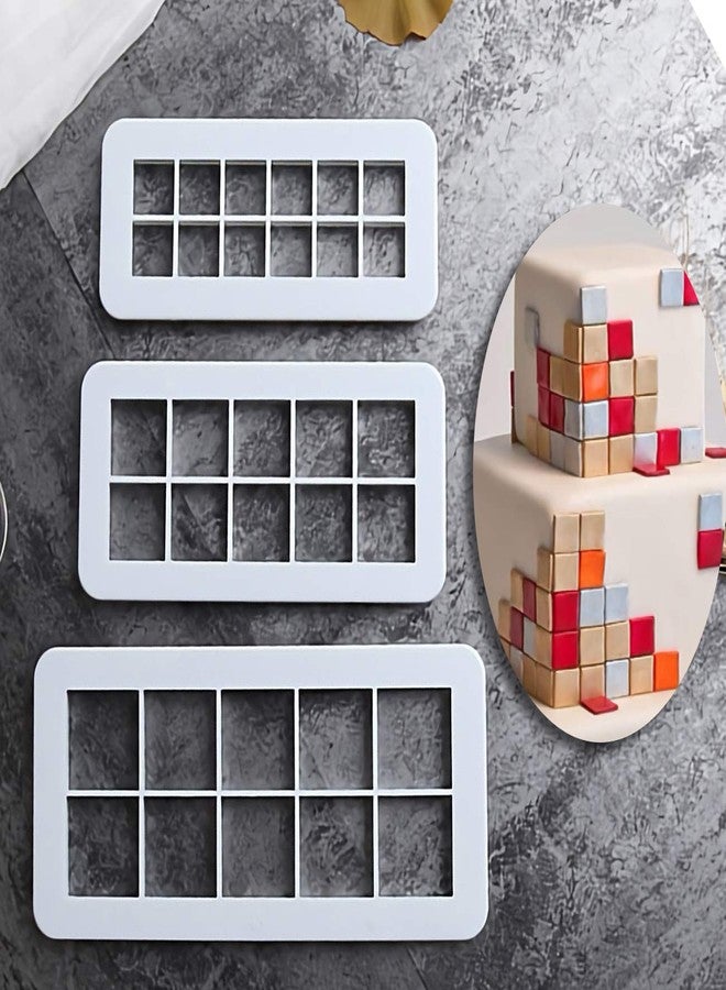 Mity Rain Square Cookie Cutter - Geometric Multicutter-Square Cake Fondant Cutter - 3 Size, Biscuit Cutters, Creative Cake Decorating - Image 3