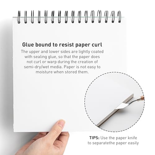 HIMI Gouache Pad 8.5X8.5''(98lb/160g) 50 Sheets Mix Paper Pad, Side Wire Bound, Fine Texture, in Gouache Acrylic Art Pad for Sketching, Ink Sketch Book, Art Supplies Drawing Pad Gift （Green） - Image 3