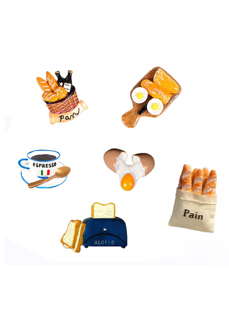 6pcs Cute Food Refrigerator Magnets 3D Resin Food Magnets for Fridge, Magnets Refrigerator Fridge Magnets for Kitchen Strong Resin Magnets Home Decor  - Image 1