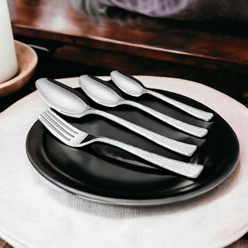 FNS Montavo Pacific Style Stainless Steel Cutlery Set - 24 Pcs with Hanging Stand, Includes Dinner Spoons, Forks, Tea Spoons, Baby Spoons for Kitchen Table Use - Image 5