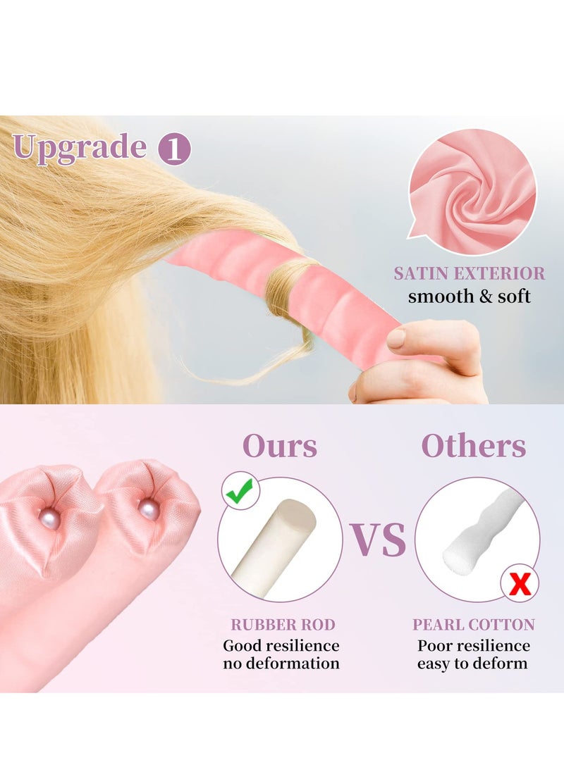 KASTWAVE Heatless Hair Curler, Curling Headband with Segmented Design Without Heating Wire, Overnight Curling Iron Does Not Disturb Sleep, Silk Curling Ribbon with Rubber Band and Clip  - Image 2