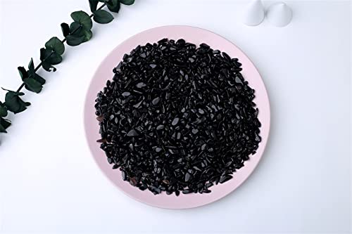 MAIBAOTA Natural Black Obsidian Crystal Quartz Rocks Chips Vase Filler Rocks for Succulent Plant Small Fish Tank Aquarium Gravel Decorative Pebbles Stones(200 gram) - Image 3