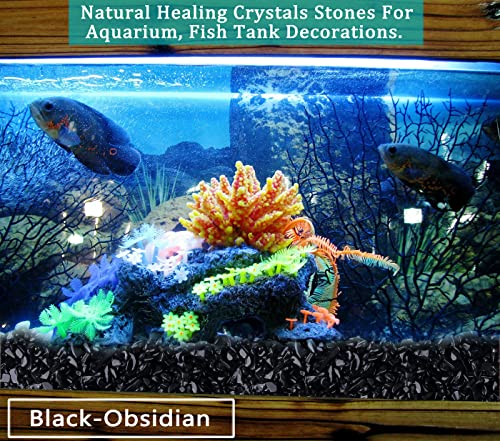MAIBAOTA Natural Black Obsidian Crystal Quartz Rocks Chips Vase Filler Rocks for Succulent Plant Small Fish Tank Aquarium Gravel Decorative Pebbles Stones(200 gram) - Image 4