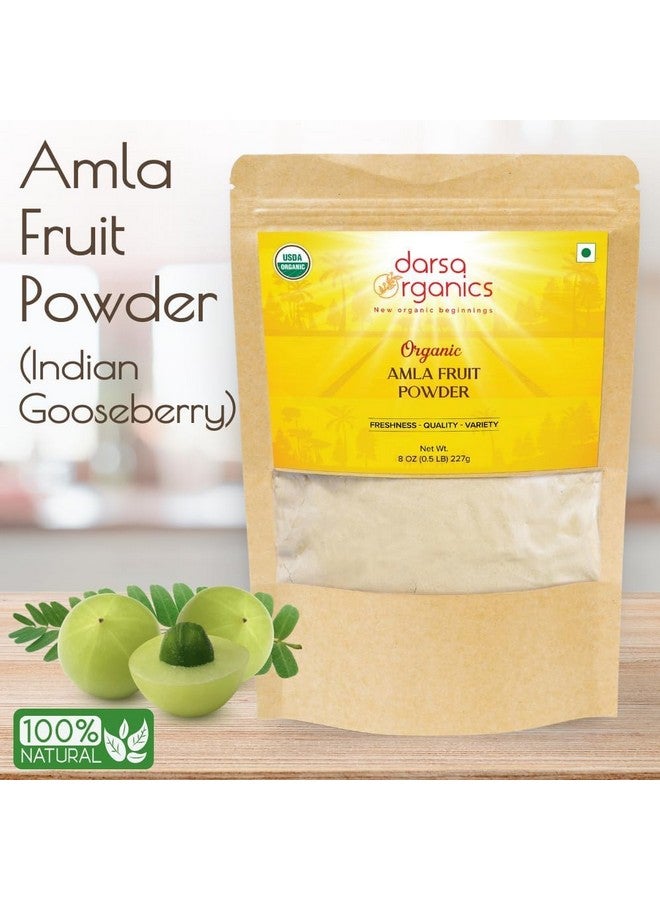 Darsa Organics Amla Powder from India 8oz - USDA Organic Amalaki, Indian Gooseberry Powder Rich in Vitamin C & Antioxidants, Perfect for Herbal Tea, Supports Hair Growth, Skin Health & Immunity, Smoothies & Masks, non-GMO, Vegan, Kosher - Image 3