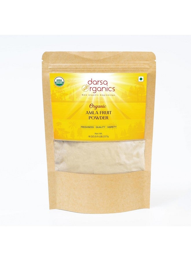 Darsa Organics Amla Powder from India 8oz - USDA Organic Amalaki, Indian Gooseberry Powder Rich in Vitamin C & Antioxidants, Perfect for Herbal Tea, Supports Hair Growth, Skin Health & Immunity, Smoothies & Masks, non-GMO, Vegan, Kosher - Image 1