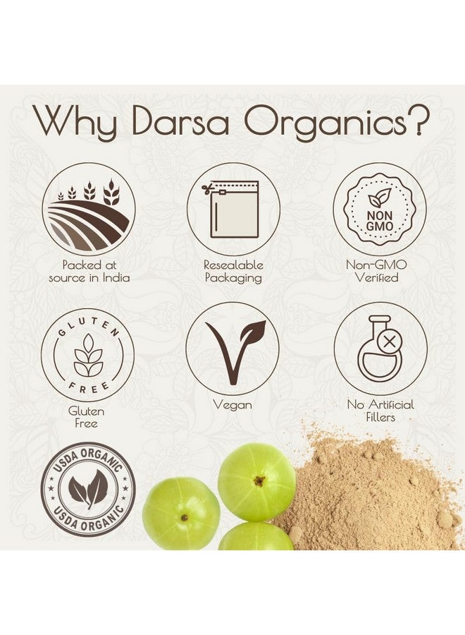 Darsa Organics Amla Powder from India 8oz - USDA Organic Amalaki, Indian Gooseberry Powder Rich in Vitamin C & Antioxidants, Perfect for Herbal Tea, Supports Hair Growth, Skin Health & Immunity, Smoothies & Masks, non-GMO, Vegan, Kosher - Image 5