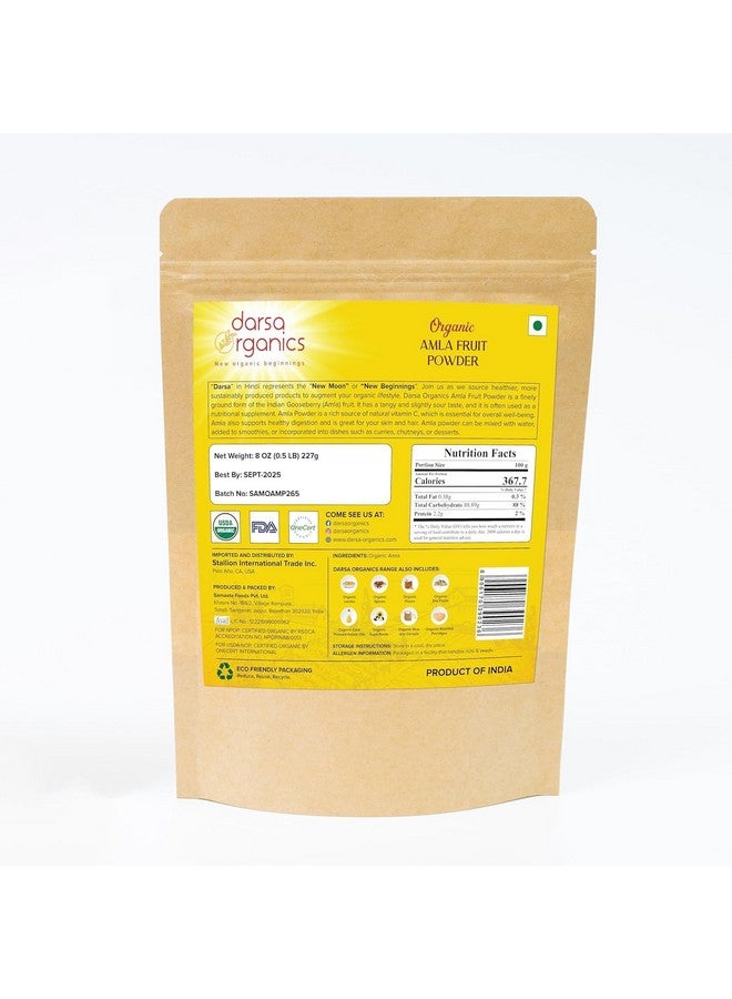 Darsa Organics Amla Powder from India 8oz - USDA Organic Amalaki, Indian Gooseberry Powder Rich in Vitamin C & Antioxidants, Perfect for Herbal Tea, Supports Hair Growth, Skin Health & Immunity, Smoothies & Masks, non-GMO, Vegan, Kosher - Image 2